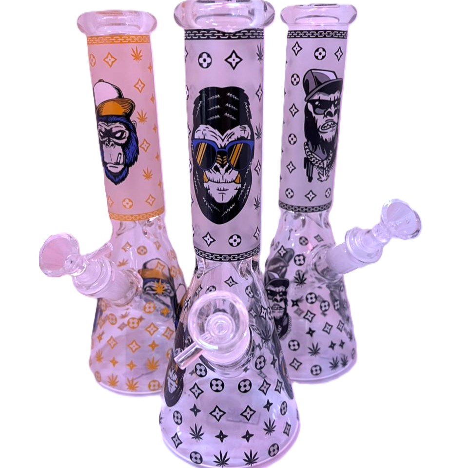 BONG VARIOS VIDRIO MEDIANO MONKEY/SKULL